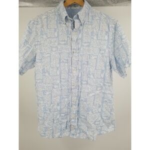 Chaps Hawaiian Shirt‎ Mens M Medium Floral Shirt Sleeve Coastland Wash